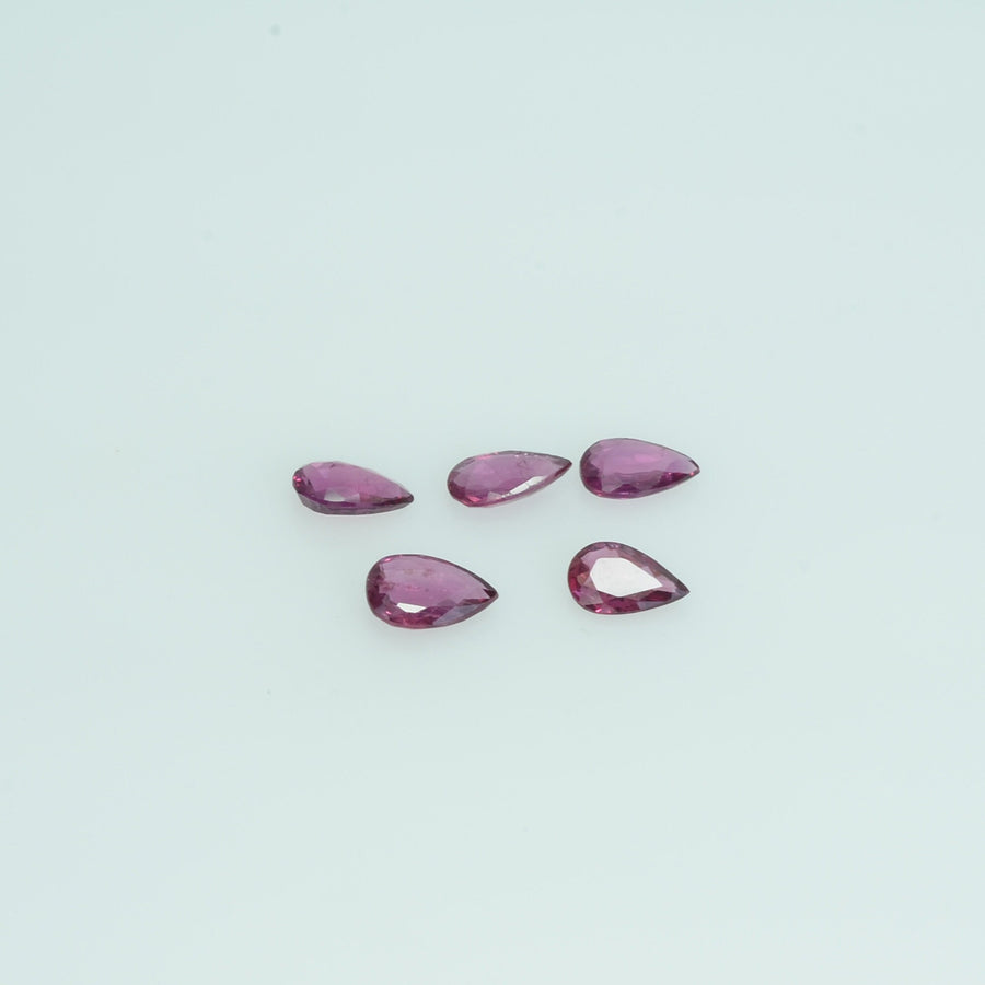 5x3 mm Natural Ruby Loose Gemstone Pear Cut