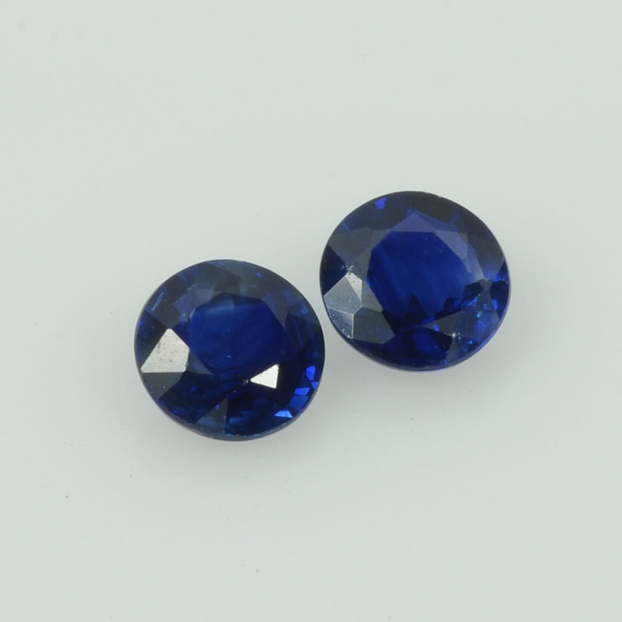 4.5 mm Natural Blue Sapphire Loose Pair Gemstone Round Cut