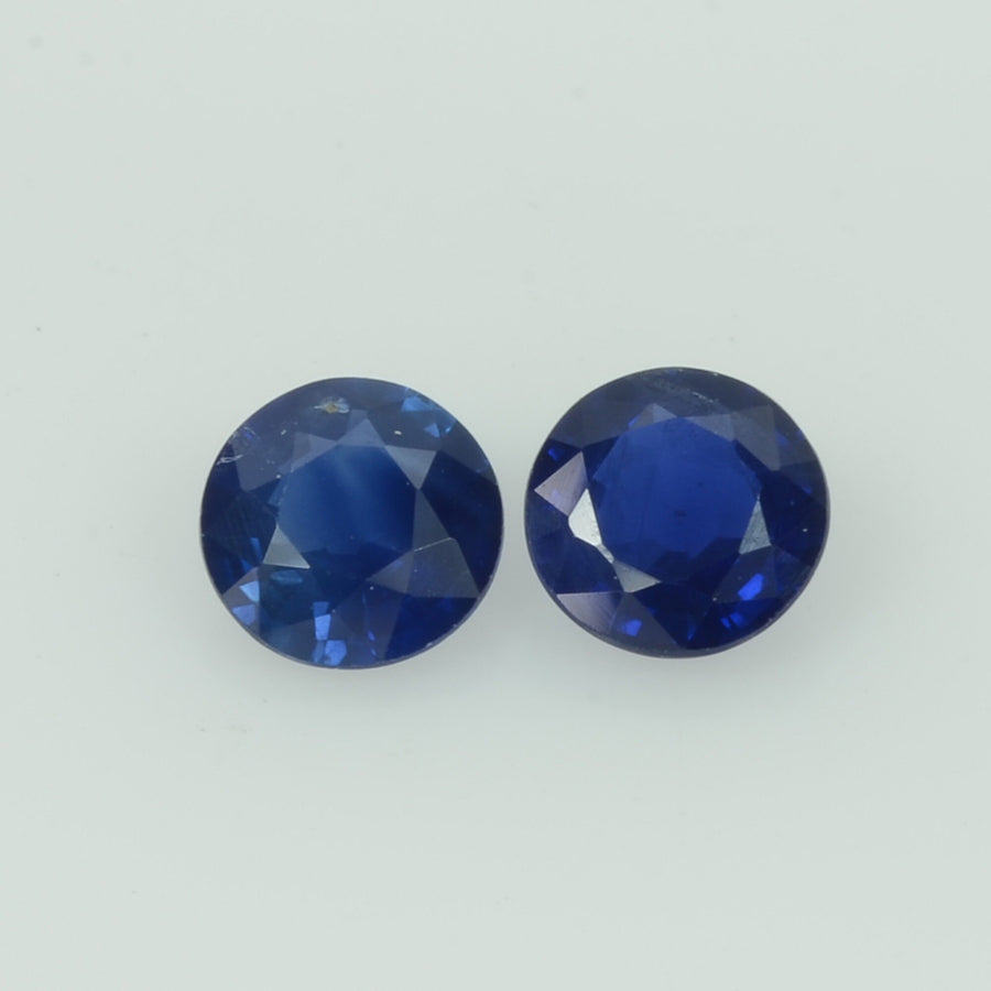 4.5 mm Natural Blue Sapphire Loose Pair Gemstone Round Cut