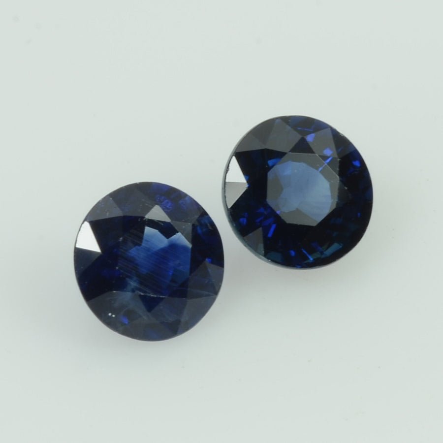5.0 mm Natural Blue Sapphire Loose Pair Gemstone Round Cut