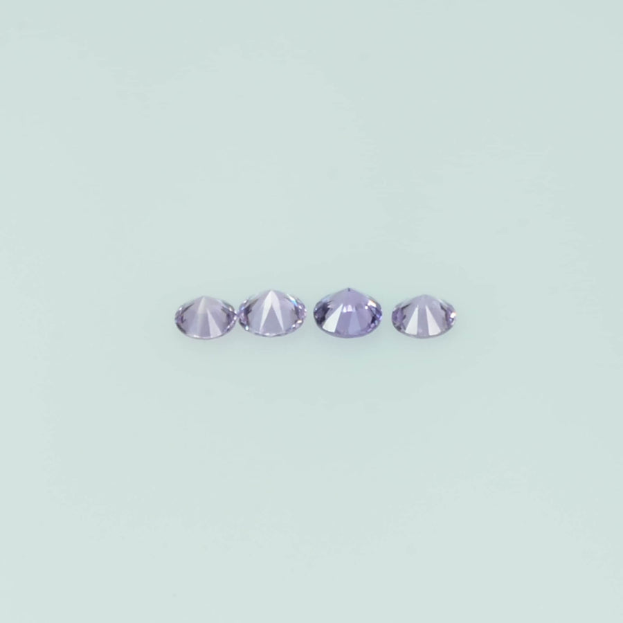 2.1-4.6 Natural Purple Sapphire Loose Gemstone Round Diamond Cut Cleanish Quality