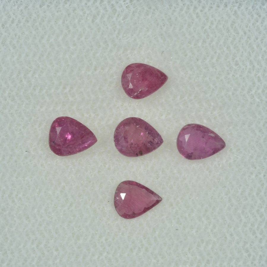 5x4 mm Natural Ruby Loose Gemstone Pear Cut