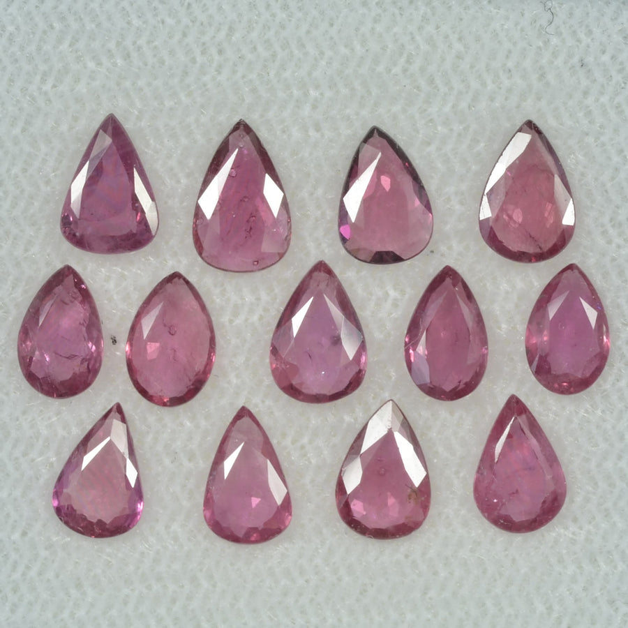 6x4 mm Natural Ruby Loose Gemstone Pear Cut