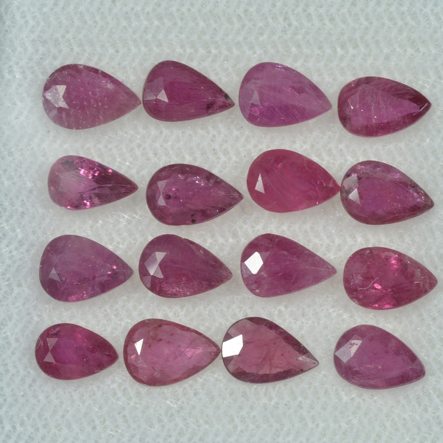 6x4 mm Lot Natural Ruby Loose Gemstone Pear Cut