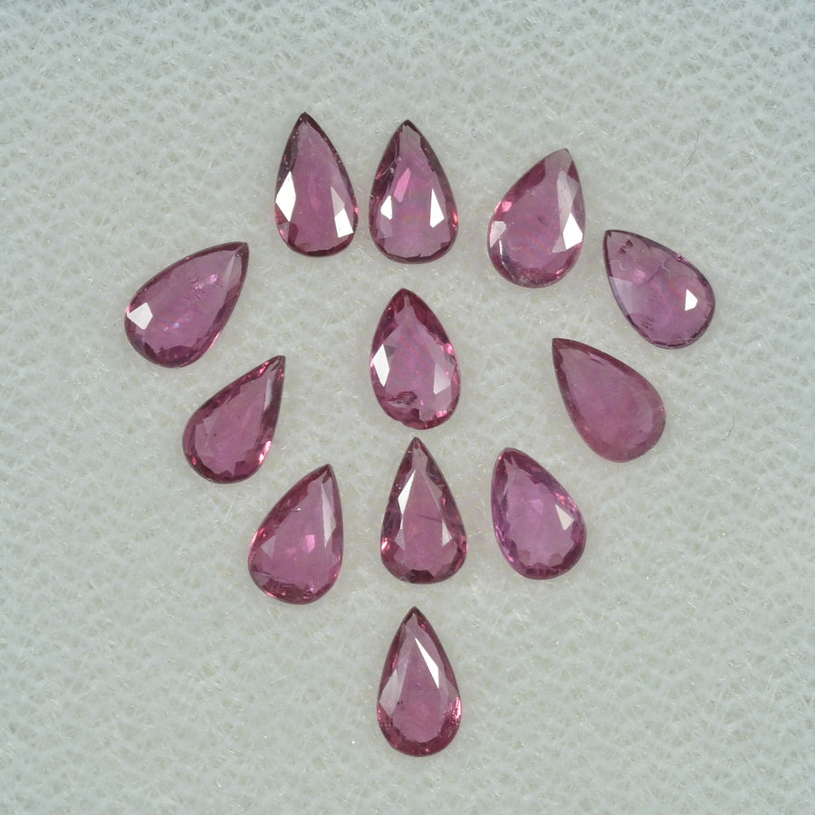 5x3 mm Lot Natural Ruby Loose Gemstone Pear Cut