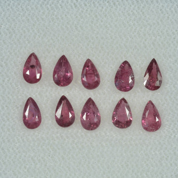 5x3 mm Lot Natural Ruby Loose Gemstone Pear Cut