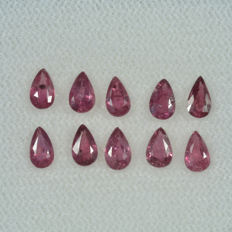 5x3 mm Lot Natural Ruby Loose Gemstone Pear Cut