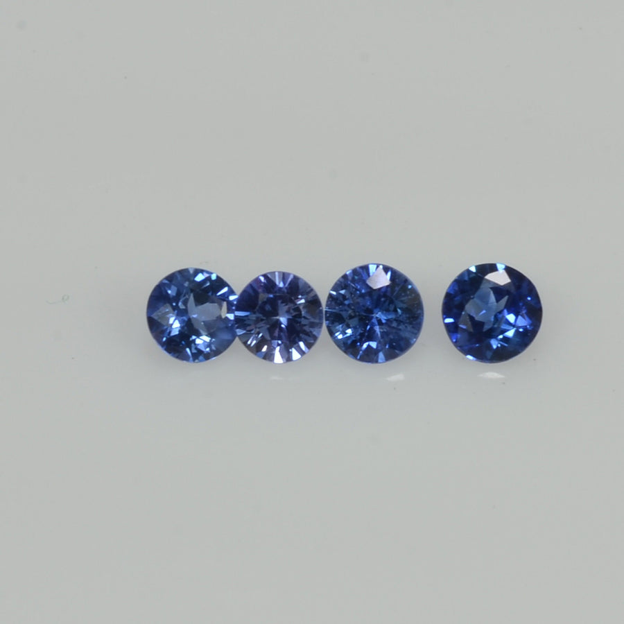 3.0-4.0 mm Natural Blue Sapphire Loose Gemstone Round Diamond Cut Vs Quality Color