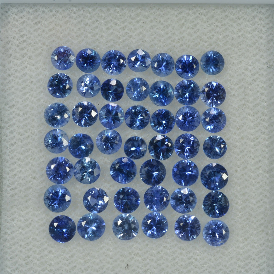 2.5-4.0 mm Natural Blue Sapphire Loose Gemstone Round Diamond Cut Vs Quality Color