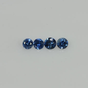 3.0-3.5 mm Natural Blue Sapphire Loose Gemstone Round Diamond Cut Vs Quality Color