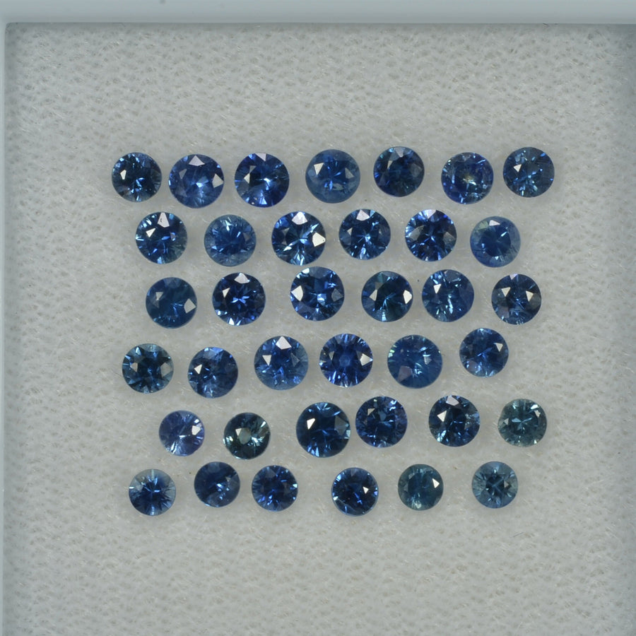 1.4-4.2 mm Natural Blue Sapphire Loose Gemstone Round Diamond Cut Vs Quality Color