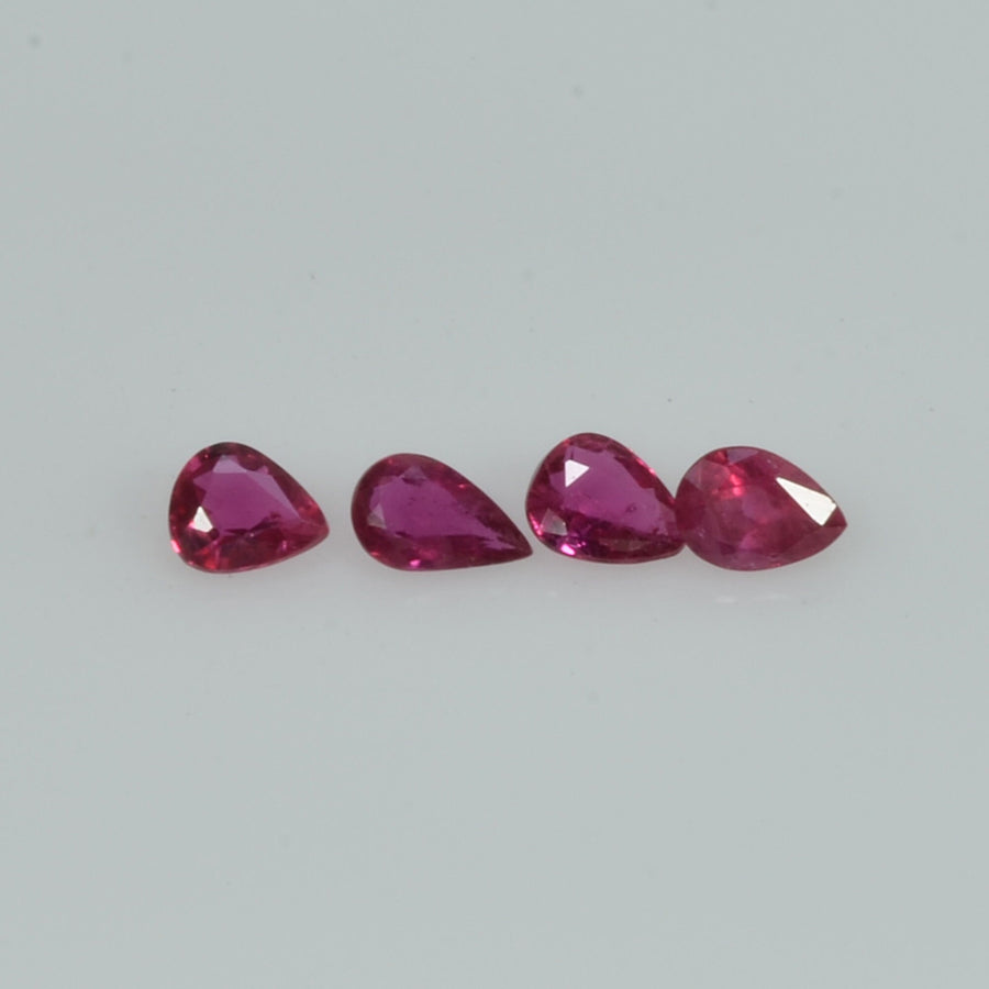 3.5x2.5 mm Lot Natural Ruby Loose Gemstone Pear Cut