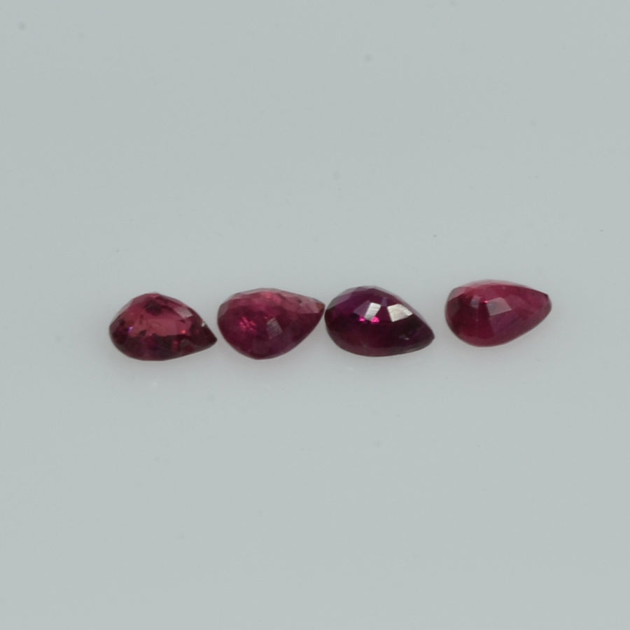 3.5x2.5 mm Lot Natural Ruby Loose Gemstone Pear Cut