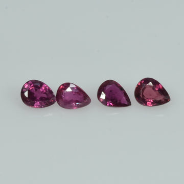 4x3 mm Natural Ruby Loose Gemstone Pear Cut