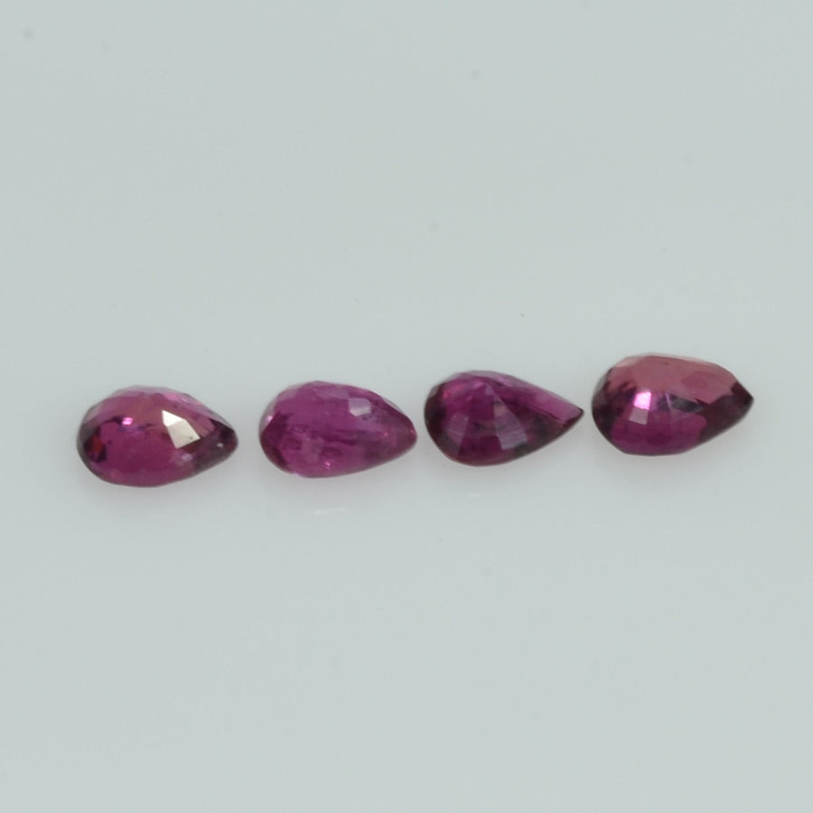 4x3 mm Natural Ruby Loose Gemstone Pear Cut