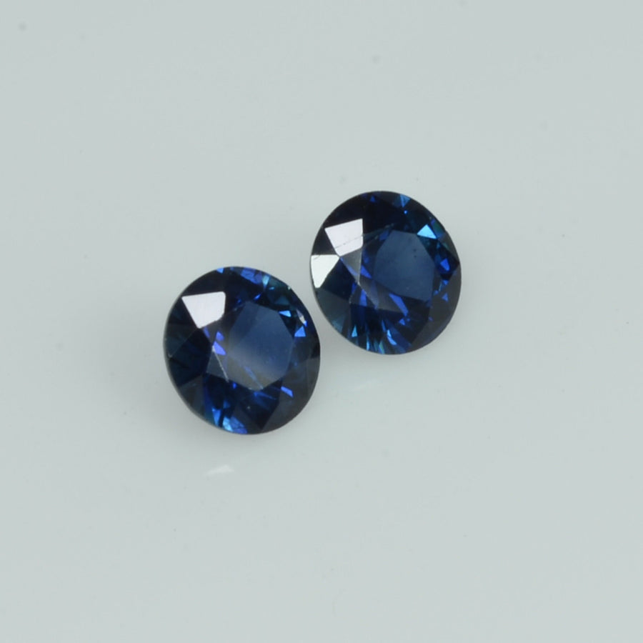 5.5 mm Natural Blue Sapphire Loose Pair Gemstone Round Cut