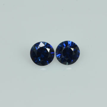 4.6-4.7 mm Natural Blue Sapphire Loose Pair Gemstone Round Cut