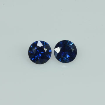 4.6 mm Natural Blue Sapphire Loose Pair Gemstone Round Cut