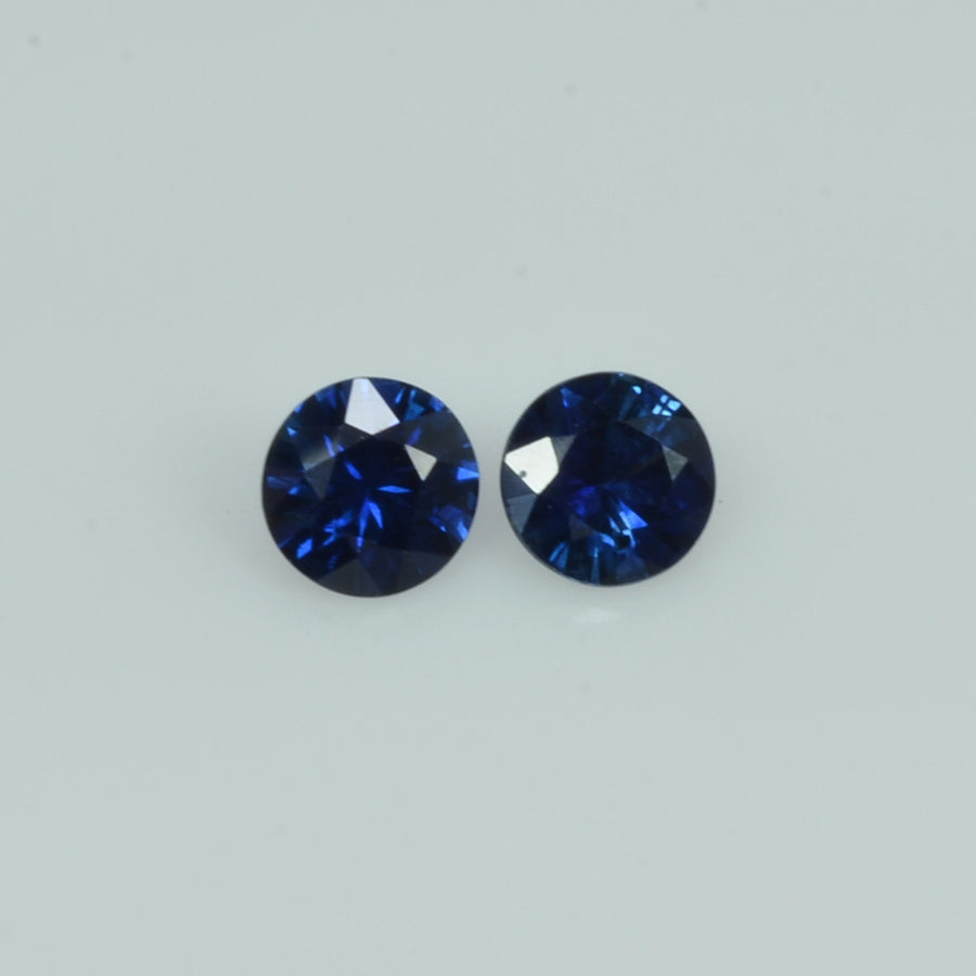4.6 mm Natural Blue Sapphire Loose Pair Gemstone Round Cut