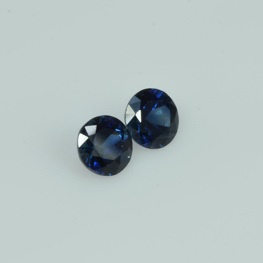 4.7 mm Natural Blue Sapphire Loose Pair Gemstone Round Cut