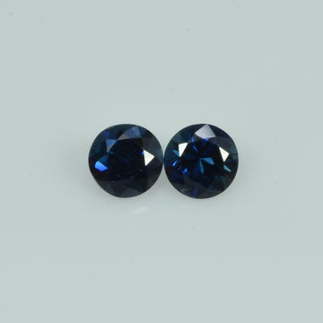 4.7 mm Natural Blue Sapphire Loose Pair Gemstone Round Cut