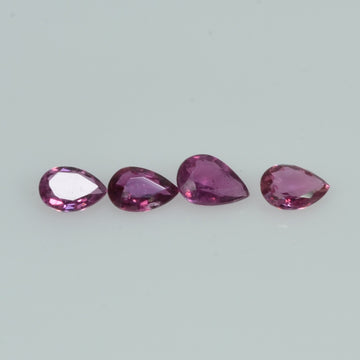 4x3 mm Natural Ruby Loose Gemstone Pear Cut