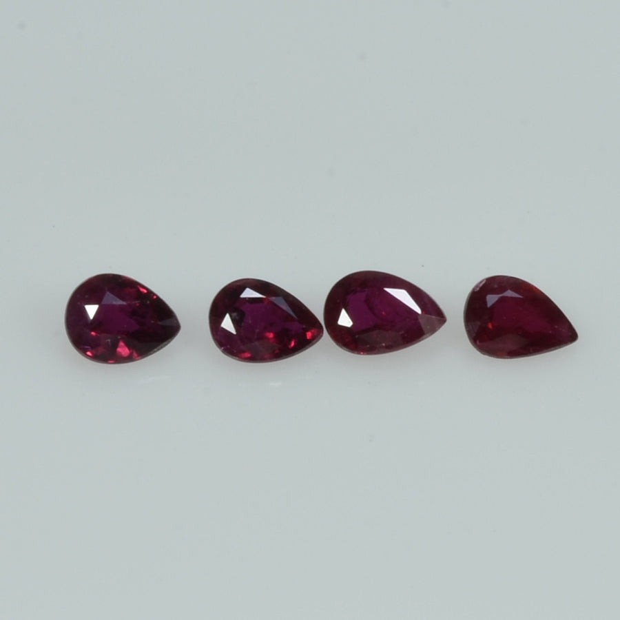 4x3 mm Natural Ruby Loose Gemstone Pear Cut