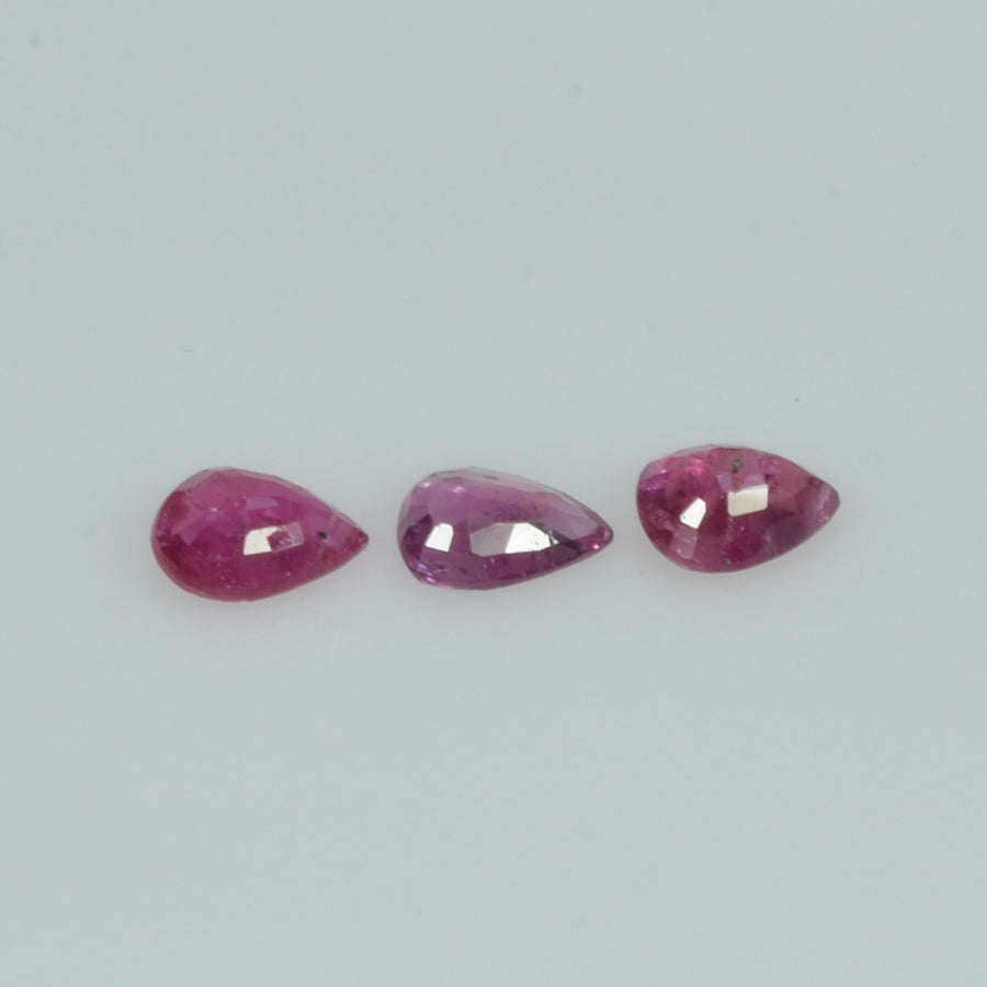 4.5x3.5 mm Natural Ruby Loose Gemstone Pear Cut