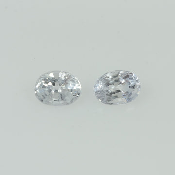 4x3 mm Lot Natural white Sapphire Loose Gemstone VS Quality Oval Cut