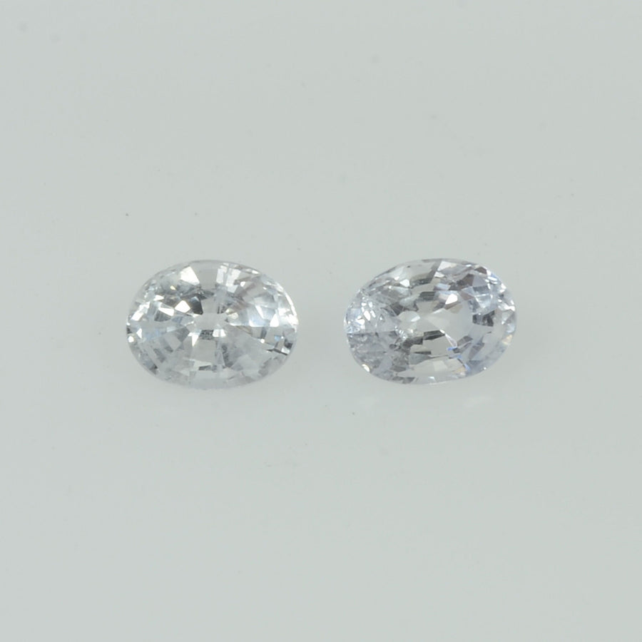 4x3 mm Lot Natural white Sapphire Loose Gemstone VS Quality Oval Cut