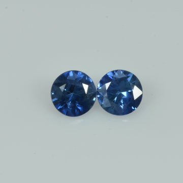 5.2 mm Natural Blue Sapphire Loose Pair Gemstone Round Cut