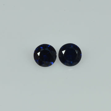 4 - 4.3 mm Natural Blue Sapphire Loose Pair Gemstone Round Cut