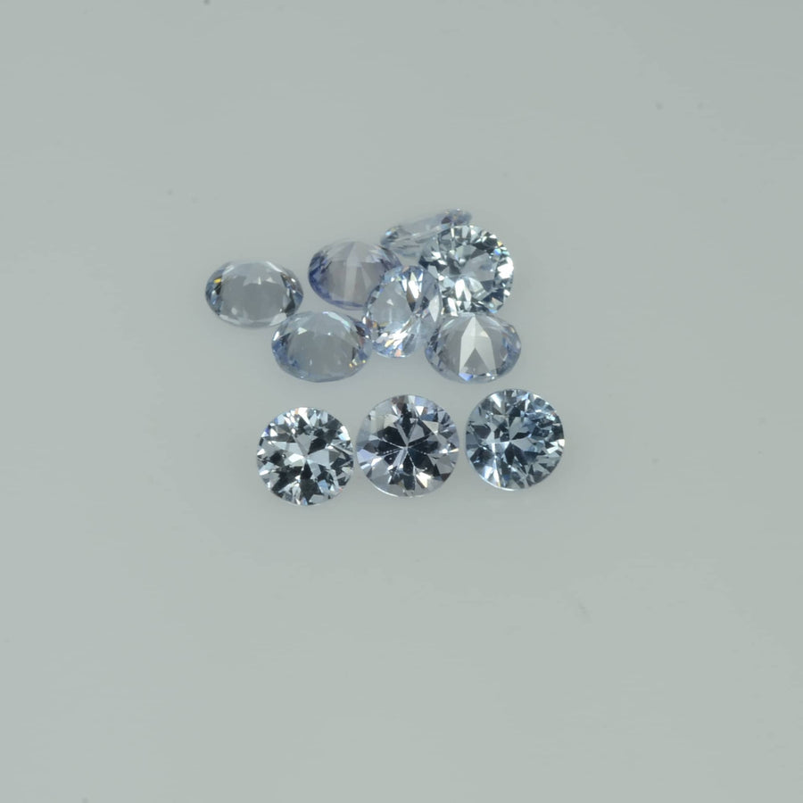 3.0-4.5  mm Natural Whitsh Blue Sapphire Loose Gemstone Round Diamond Cut Vs Quality Color