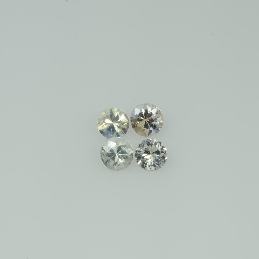 3.5-5.0 mm Natural Whitish Yellow Green Sapphire Loose Gemstone Round Diamond Cut Vs Quality