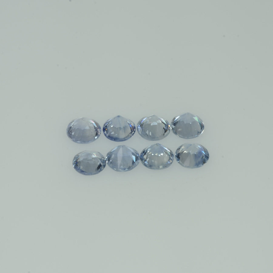 2.5-4.0 mm Natural Whitish Blue Sapphire Loose Vs Quality Gemstone Round Diamond Cut