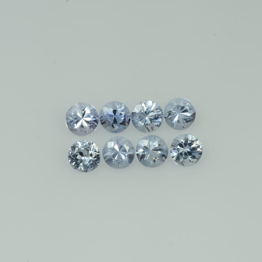 2.5-4.0 mm Natural Whitish Blue Sapphire Loose Vs Quality Gemstone Round Diamond Cut