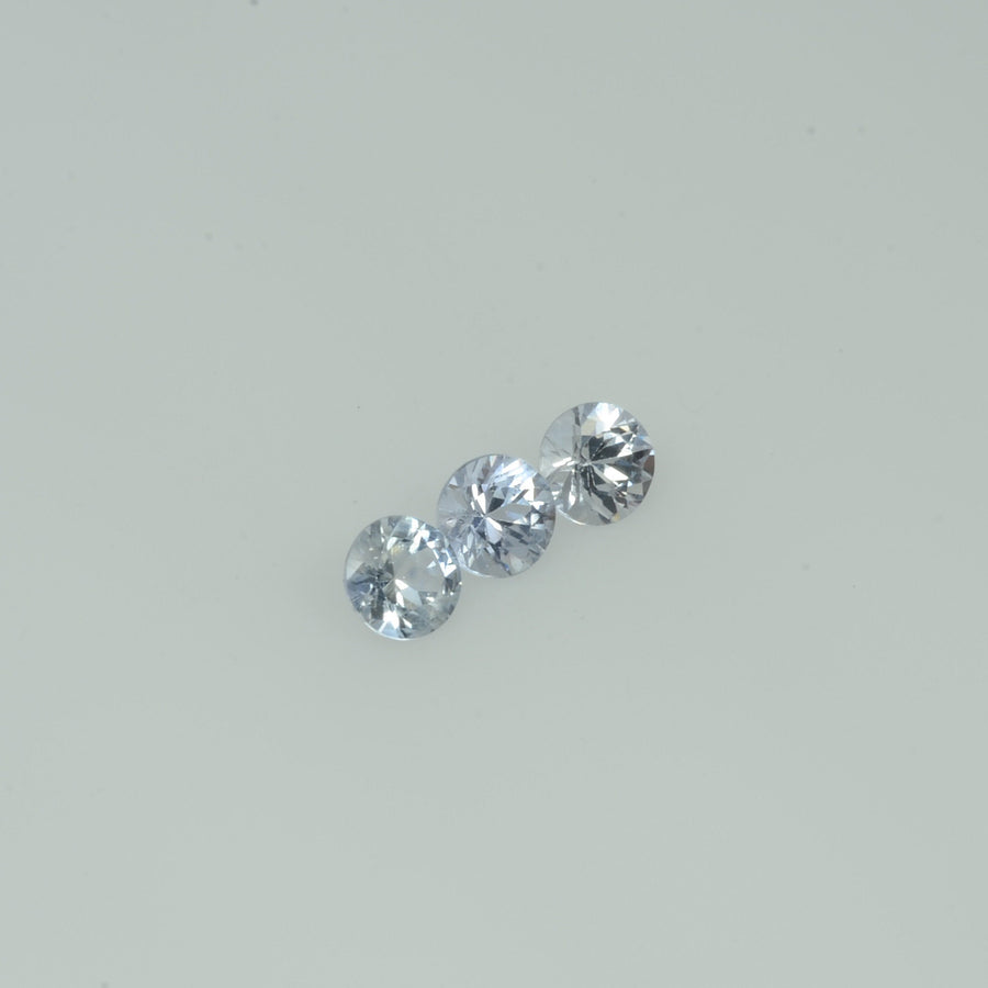 3.5-4.5 mm Natural Whitish Blue Sapphire Loose Vs Quality Gemstone Round Diamond Cut