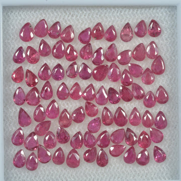 3.5x2.5 mm Lot Natural Ruby Loose Gemstone Pear Cut