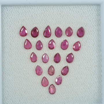 3.5x2.5 mm Lot Natural Ruby Loose Gemstone Pear Cut