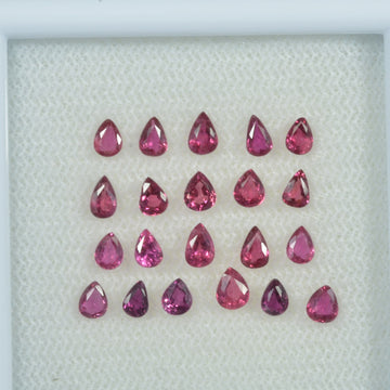 3.5x2.5 mm Lot Natural Ruby Loose Gemstone Pear Cut