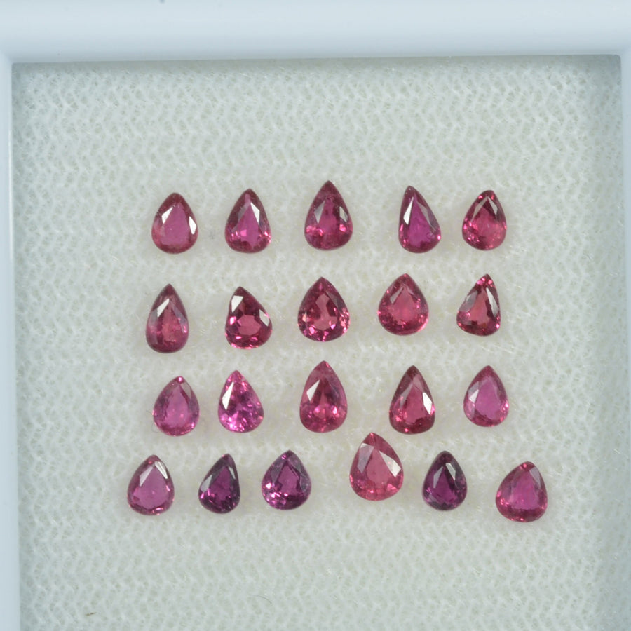 3.5x2.5 mm Lot Natural Ruby Loose Gemstone Pear Cut