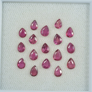 4x3 mm Lot Natural Ruby Loose Gemstone Pear Cut