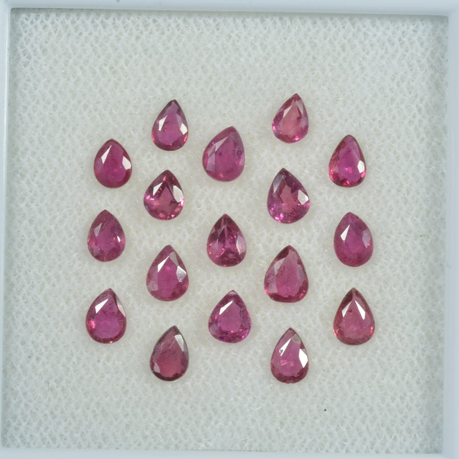 4x3 mm Lot Natural Ruby Loose Gemstone Pear Cut