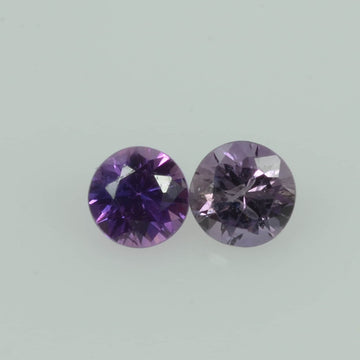 2.5-3.0 mm Natural Lavender Purple Sapphire Loose Gemstone Vs Quality Round Diamond Cut