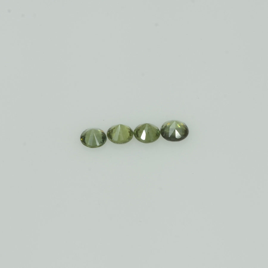 2.5-3.0 mm Natural Green Sapphire Loose Gemstone Round Diamond Cut Vs Quality Color