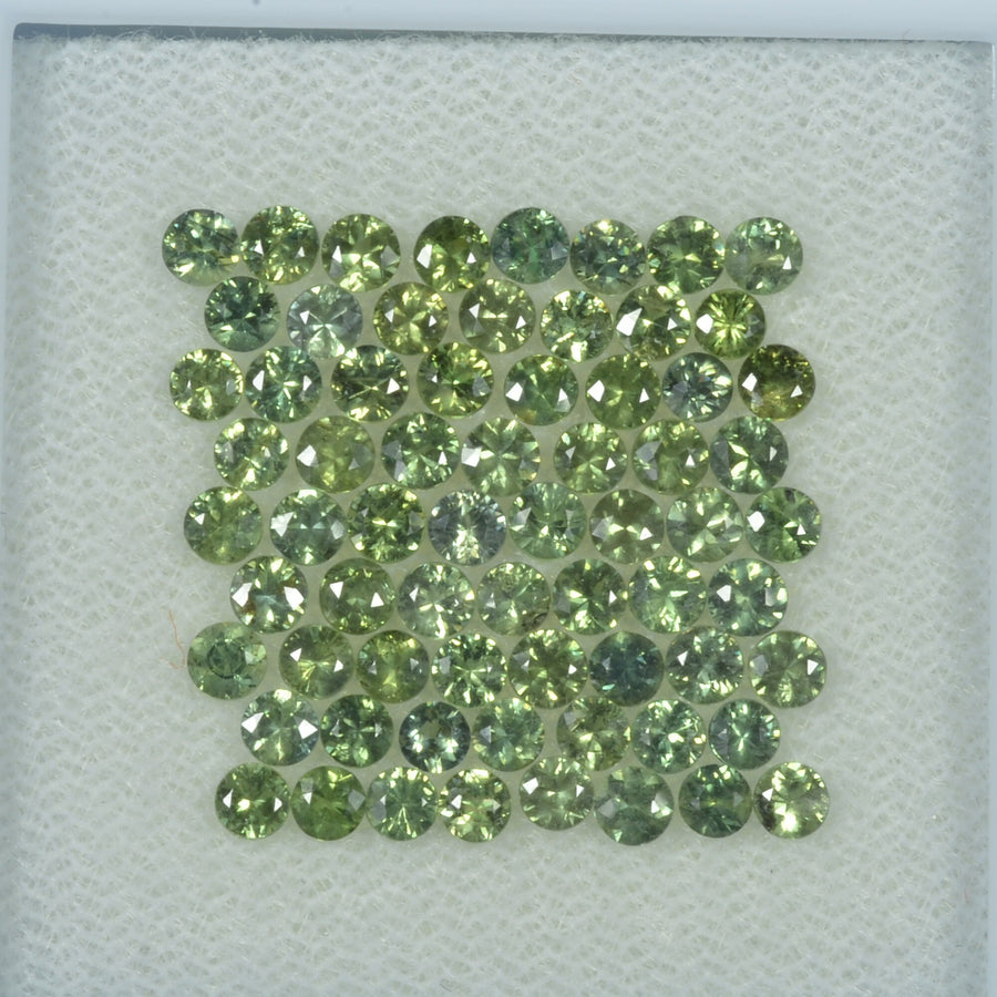 2.5-3.0 mm Natural Green Sapphire Loose Gemstone Round Diamond Cut Vs Quality Color