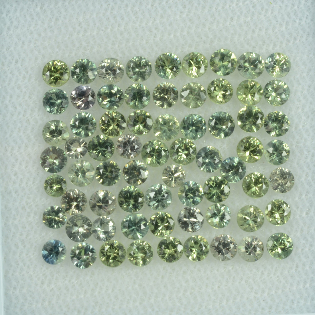 1.4-3.5 mm Natural Greenish Yellow Sapphire Loose Gemstone Round Diamond Cut Vs Quality Color