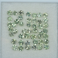 1.4-3.5  mm Natural Greenish Yellow Sapphire Loose Gemstone Round Diamond Cut Vs Quality Color
