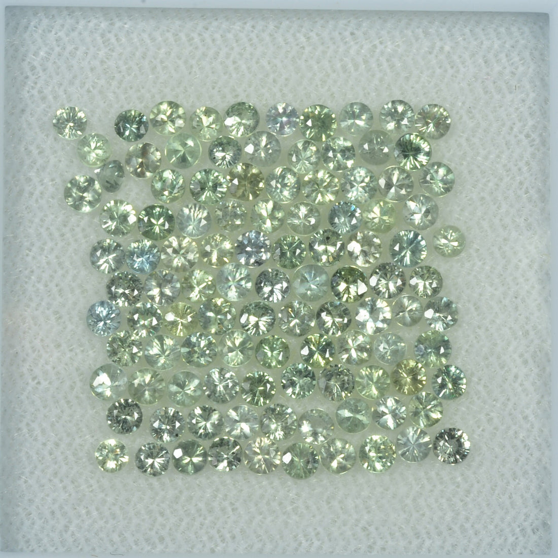 1.4-3.5  mm Natural Greenish Yellow Sapphire Loose Gemstone Round Diamond Cut Vs Quality Color