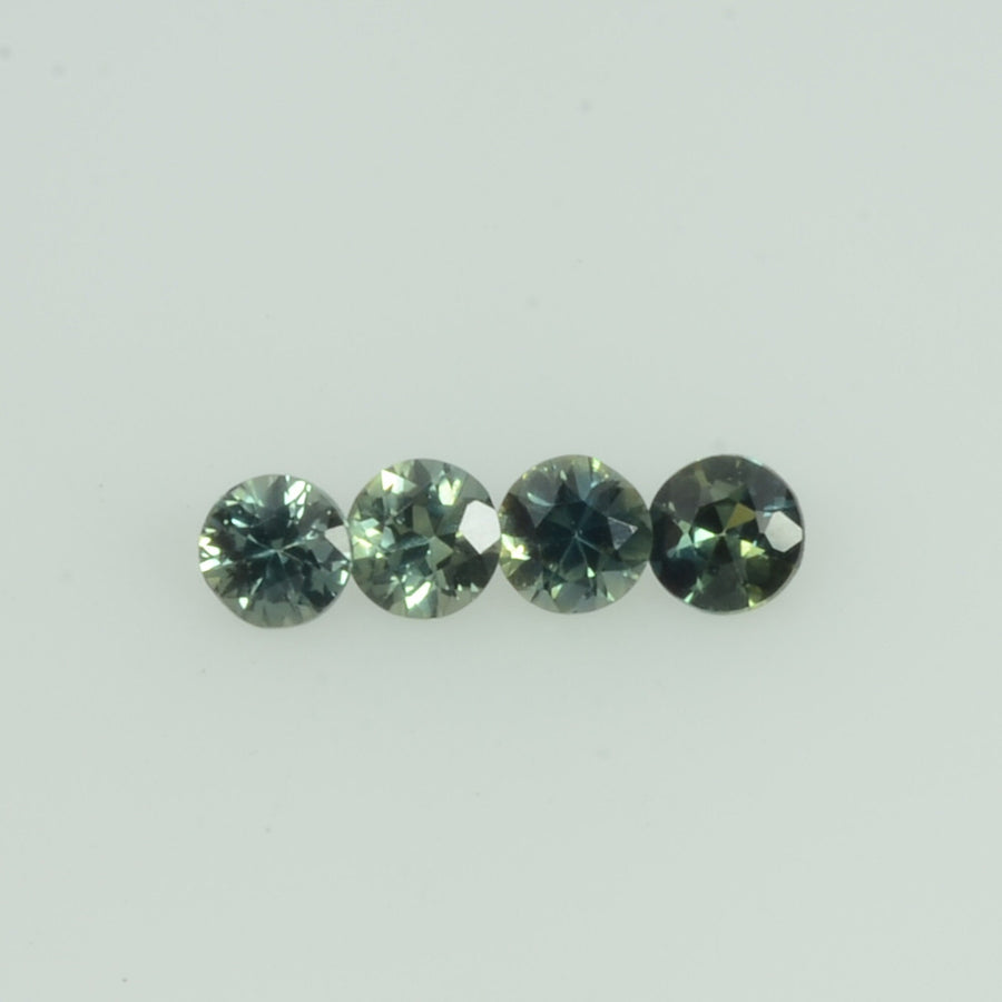 2.2-3.5 mm Natural Teal Green Sapphire Loose Gemstone Round Diamond Cut Color